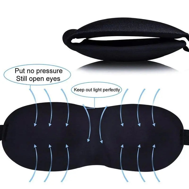 3D Contoured Sleep/Travel Eye Mask – Light Blocking & Comfortable Fit