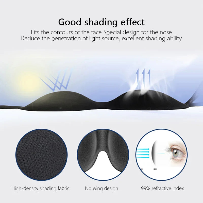 3D Contoured Sleep/Travel Eye Mask – Light Blocking & Comfortable Fit