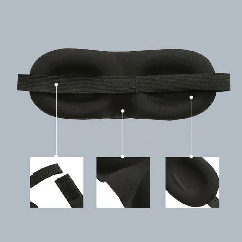 3D Contoured Sleep/Travel Eye Mask – Light Blocking & Comfortable Fit