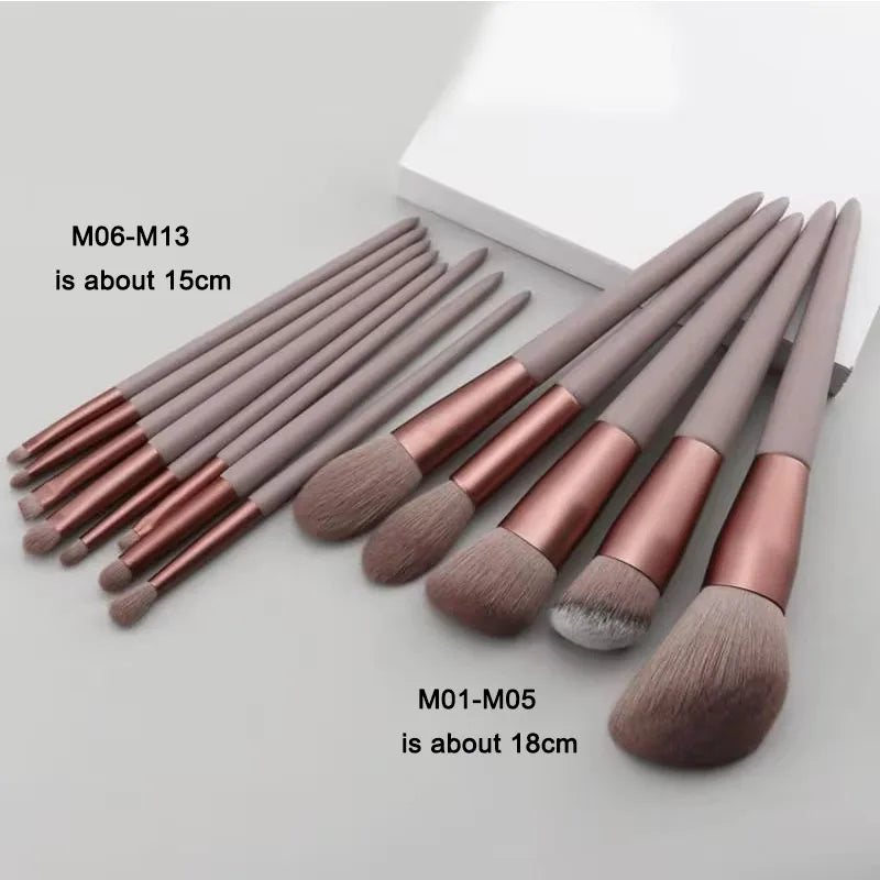13-Piece Colorful Makeup Brush Set