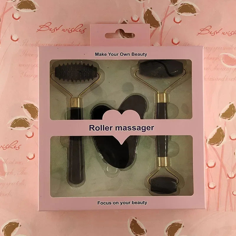 3pcs Resin Roller & Gua Sha Massage Set