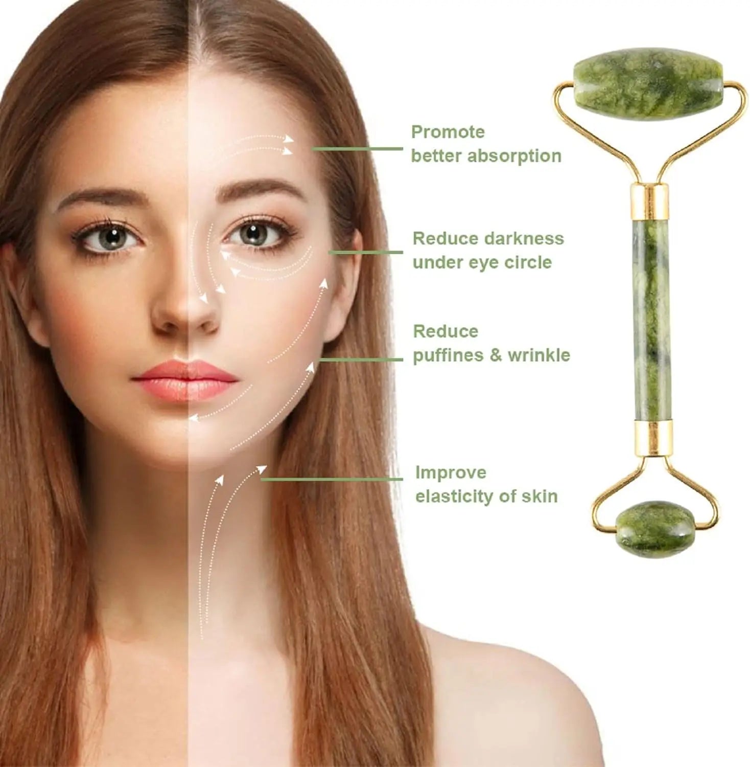 Gua Sha Jade Roller & Facial Set