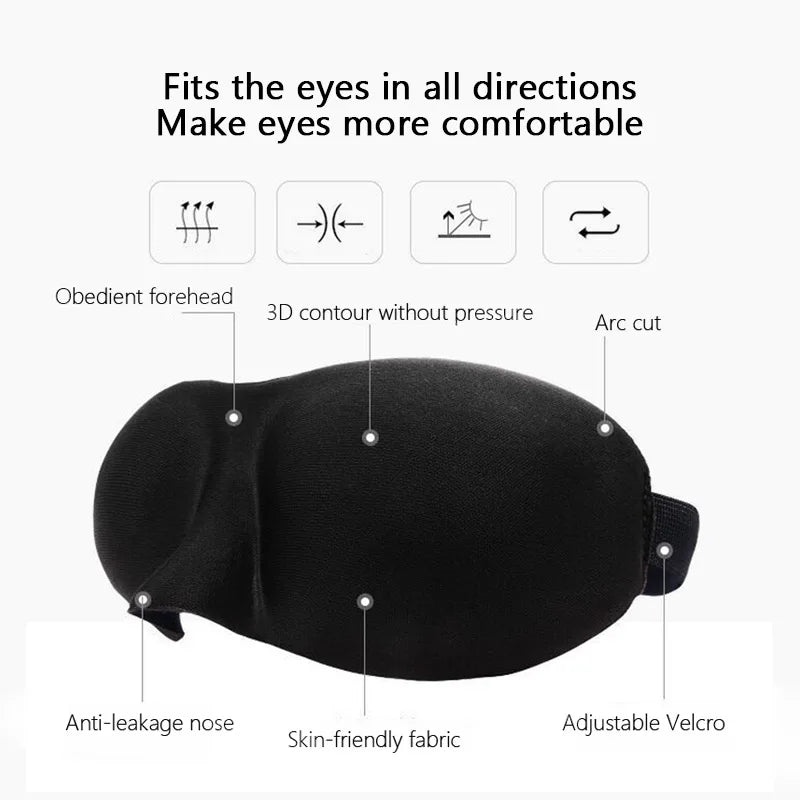3D Contoured Sleep/Travel Eye Mask – Light Blocking & Comfortable Fit