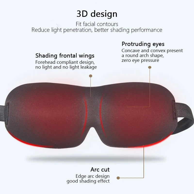 3D Contoured Sleep/Travel Eye Mask – Light Blocking & Comfortable Fit