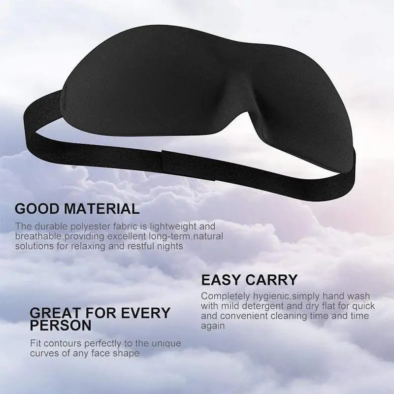 3D Contoured Sleep/Travel Eye Mask – Light Blocking & Comfortable Fit