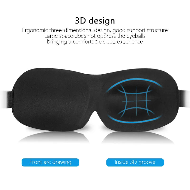 3D Contoured Sleep/Travel Eye Mask – Light Blocking & Comfortable Fit