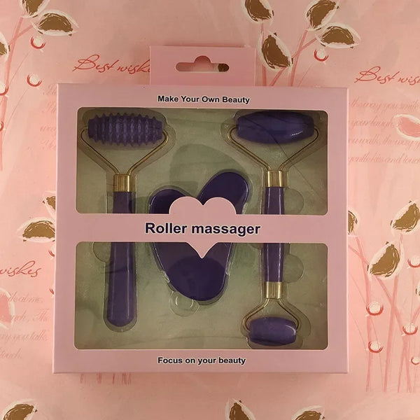3pcs Resin Roller & Gua Sha Massage Set